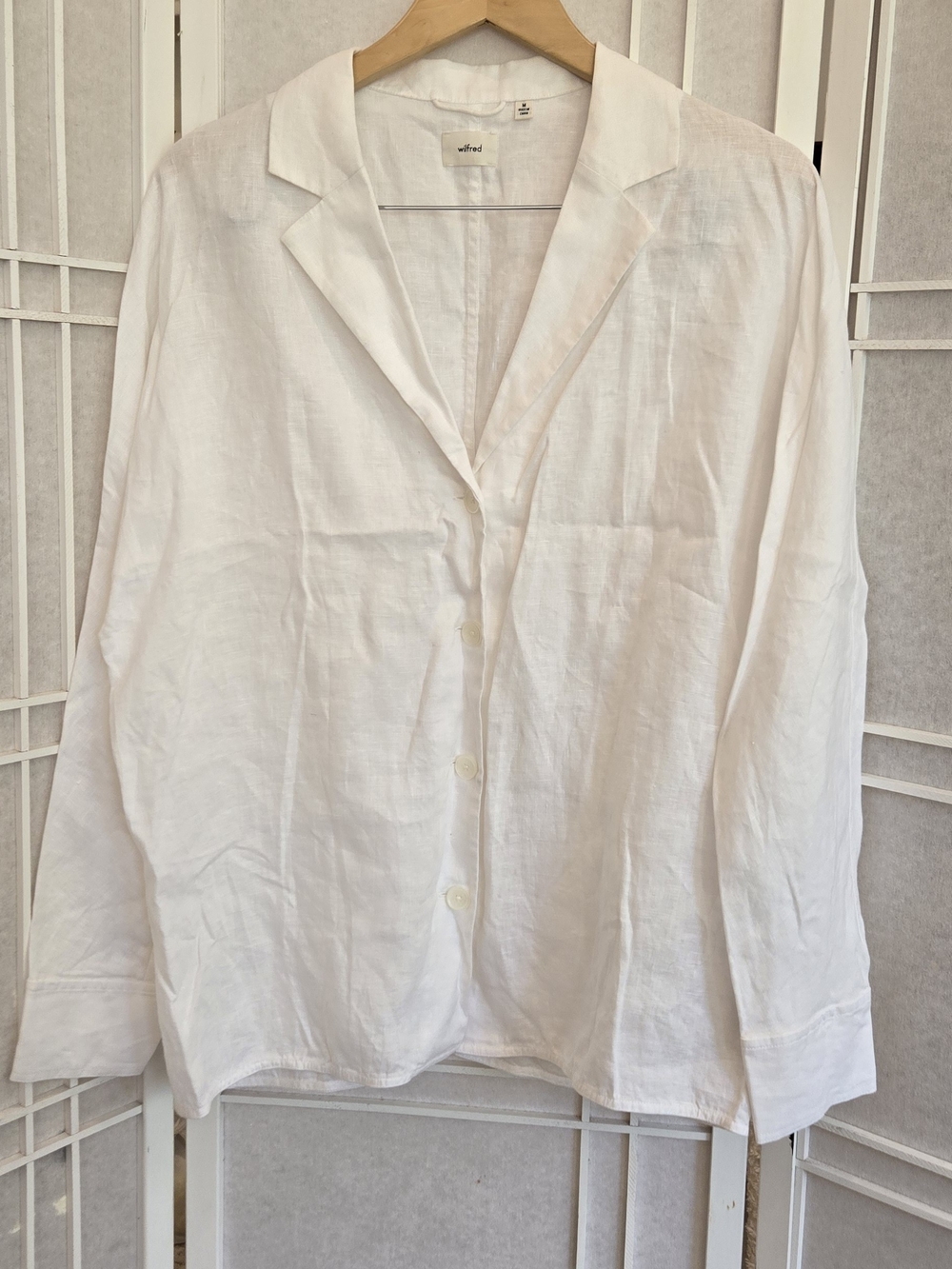 Wilfred White Linen Blazer-Style Button Jacket